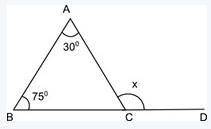 Question 8 (5 points)

(02.07 MC)
In the figure shown, what is the measure of angle x? (5 points)
15