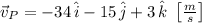 \vec v_{P} = -34\,\hat{i} -15\,\hat{j}+3\,\hat{k}\,\,\left[\frac{m}{s} \right]