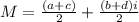M=\frac{\left(a+c\right)}{2}+\frac{\left(b+d\right)i}{2}
