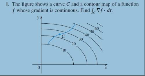 The figure shows a curve c and a contour map of a function whose gradient is continuous. integral in