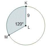 What is the area of the shaded sector of the circle?  a. 9 b. 27