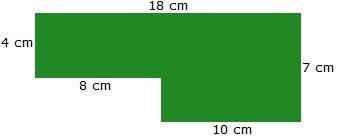 What is the area of the object above?  a. 102 sq cm b. 94 sq cm c.