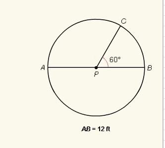 Find the length of ac? express your answer in terms of pi