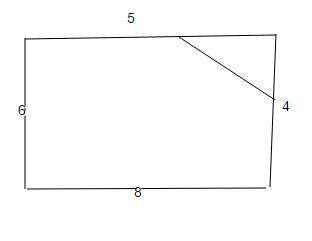 Aright triangle is removed from a rectangle to create the shaded region shown below. find the area o