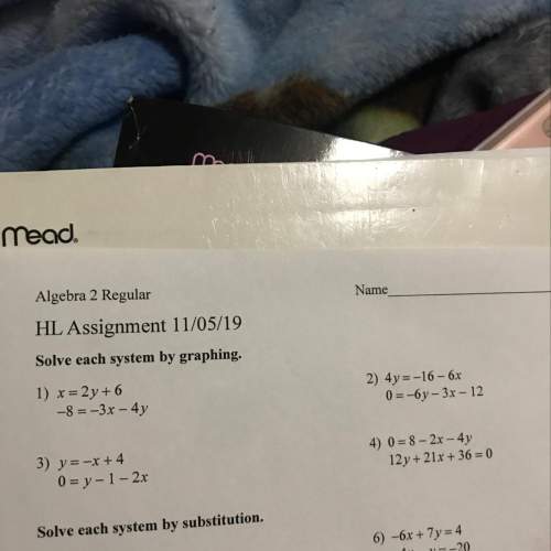 Me name algebra 2 regular hl assignment 11/05/19 solve each system by graphi