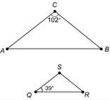 15+ points for !  1. these two triangles are similar by the ∠s. what is the