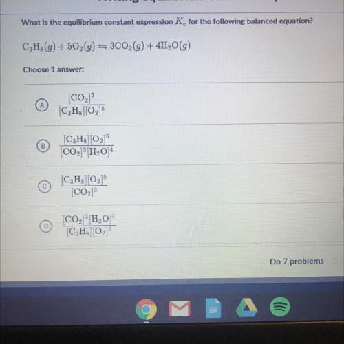 Answer !  what is the equilibrium constant expression kc for the following balanced expr