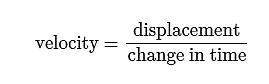 Using the formula for velocity shown below, what is the average velocity of a car that traveled 100