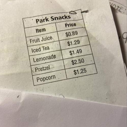 Constructed response:  a.blair buys a pretzel and fruit juice.jen buys popcorn and iced