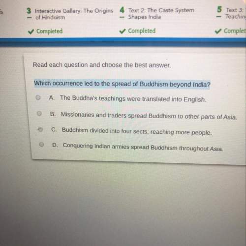 Which occurrence led to the spread of buddhism beyond india?