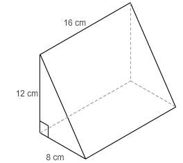 What is the volume of the right prism?  a. 288 cm3 b.