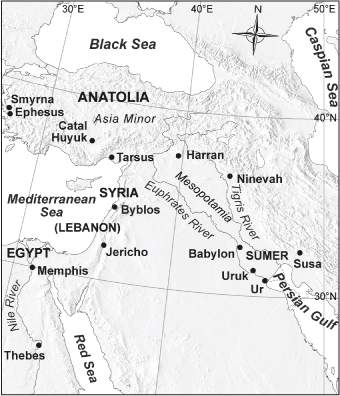 What is the relative location of the city of babylon?  a.  33°n, 44°e