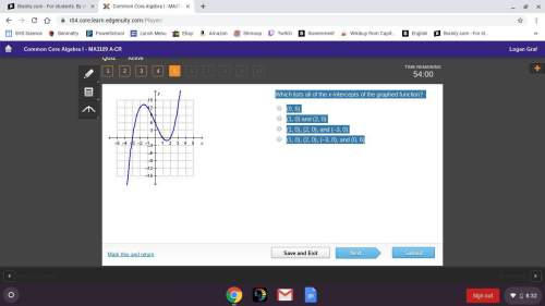 Which lists all of the x-intercepts of the graphed function?  (0, 6) (1, 0) and (