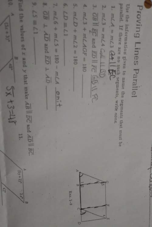 Use the information given to name the segments that must be parallel. if there are no such segments,