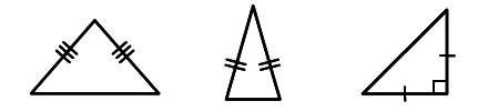 Which category of two-dimensional shapes applies to all three of these shapes?  a.