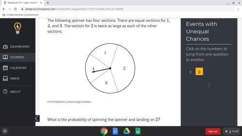 What is the probability of spinning the spinner and landing on 2?