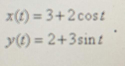 Rewrite the parametric equations in cartesian form. graph the curve; include an arrow to show the d