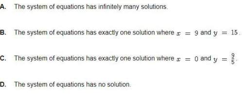 Which of the following best describes the solution to the system of equations below?  3x + 5y