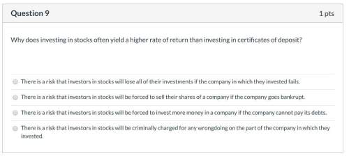 Why does investing in stocks often yield a higher rate of return than investing in certificates of d