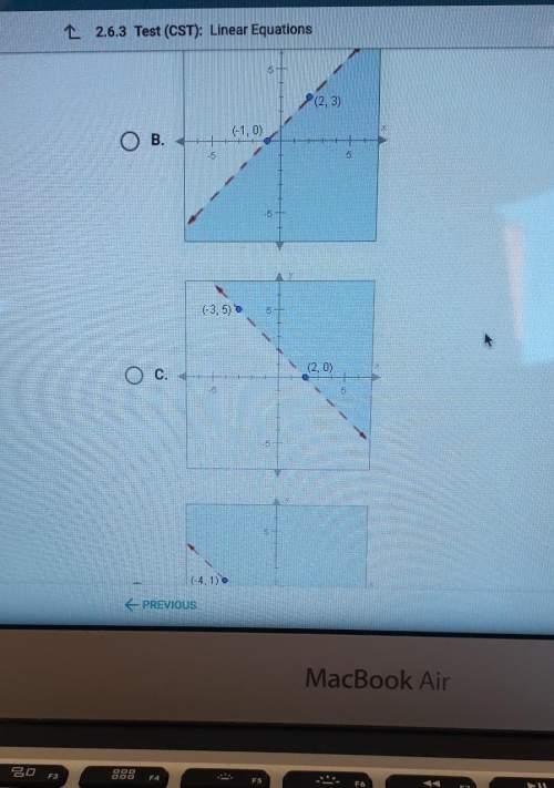 On a piece of paper, graph y&lt; x-3 then determine which answer matches the graph you drew