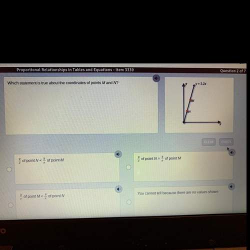 Which statement is true about the coordinates of points m and n?