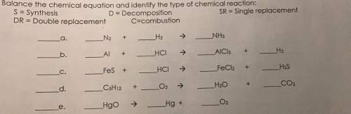 Balance the chemical equation and identify the type of chemical reaction. show all work. in r