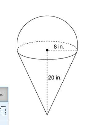 The figure is made up of a hemisphere and a cone. what is the exact volume of the figure
