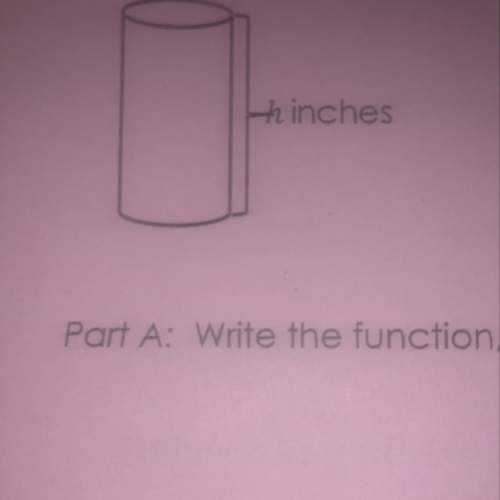 The volume of a cylinder, v(h), is given by the area of the base times the heigh, h. the base of the