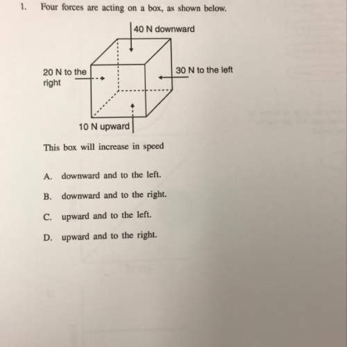 four forces are acting on a box, as shown below. 40 n downward 30 n to the left