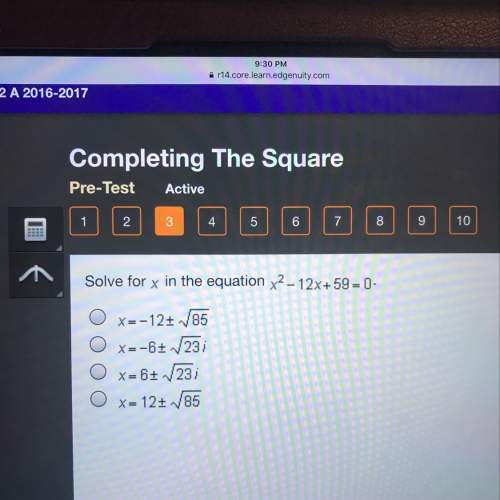 Solve for x in the equation x^2-12x+59=0