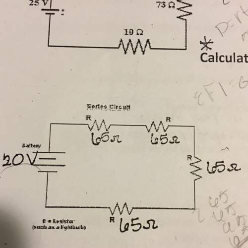 Say i have a series circuit with 20v and four 65 ohm resistors, what is the current in each resistor