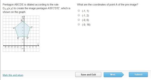 Pentagon abcde is dilated according to the rule do,3(x,y) to create the image pentagon a'b'c'd