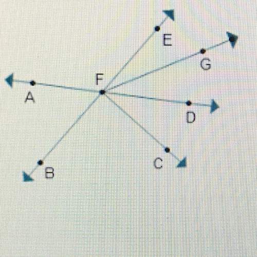 In the diagram, which angle is part of a linear pair and part of a vertical pair?  zbfc&lt;