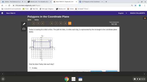 Farley is training for a bike-a-thon. the path he rides, in miles each day, is represented by the re