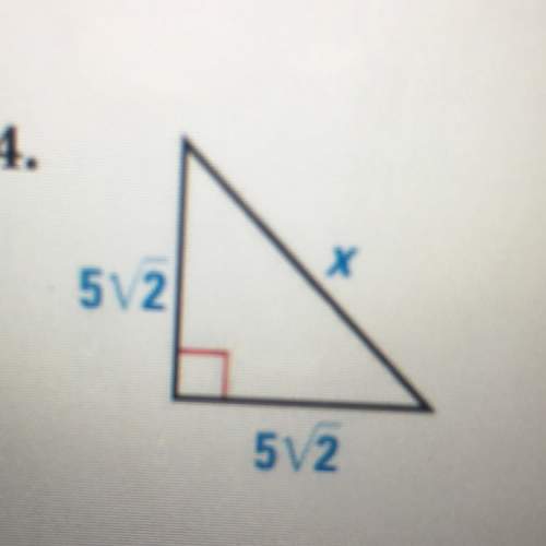 Find the value of x. write your answer in simplest radical form.(45-45-90 triangles)