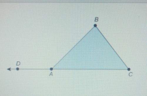 The measure of angle dab equals 105°. the measure of angle acb equals 35°. what is m angle abc?