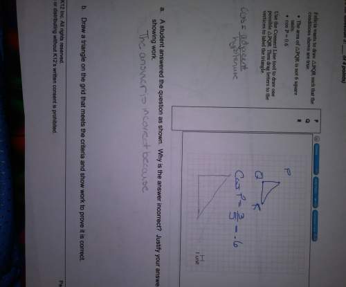 Felicia wants to draw triangle pqr such that the conditions shown are true. i already did something