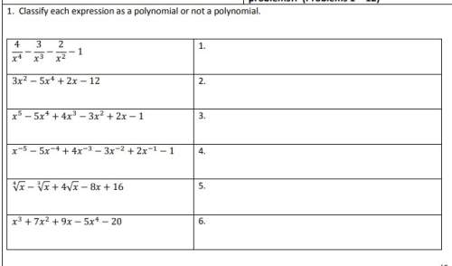 Classify each expression as a polynomial or not a polynomial.