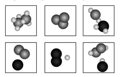 Identify the models that represent a mixture of two compounds.