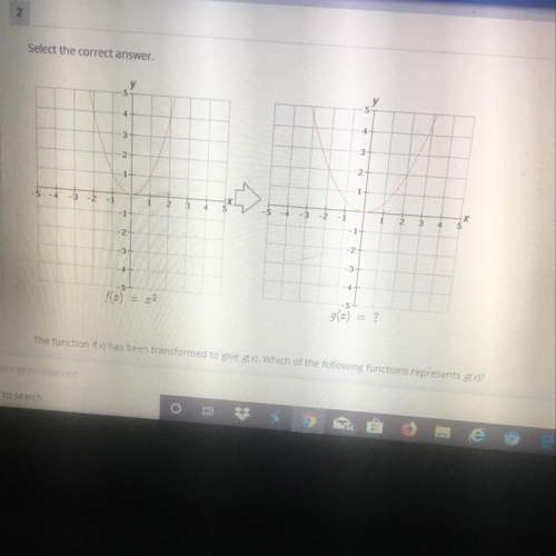 The function f(x) has been transformed to give g(x). which of the following functions represent g(x)