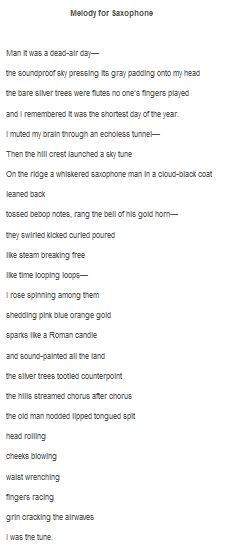 How does the symbolic description of music affect the poem's tone?  a. it shifts the poe