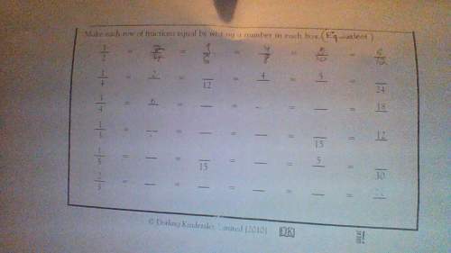 The question says make each row of fractions equal by writing a number in each box