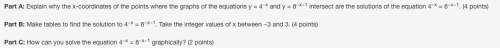 Part a: explain why the x-coordinates of the points where the graphs of the equations