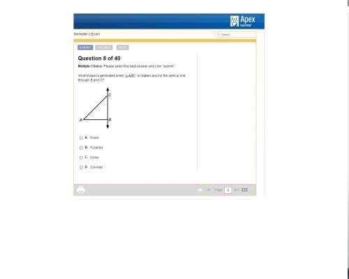 What shape is generated when triangle abc is rotated around the vertical line through b and c&lt;