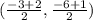 (\frac{-3+2}{2},\frac{-6+1}{2})