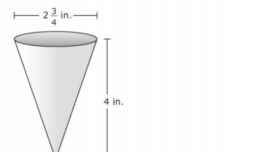 An office uses paper drinking cups in the shape of a vine either dimensions as shown to the nearest