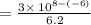 =\frac{3\times \:10^{8-\left(-6\right)}}{6.2}