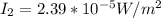 I_{2}=2.39*10^{-5} W/m^{2}