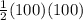 \frac{1}{2}(100)(100)