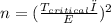 n = (\frac{T_{critical}σ}{E})^{2}